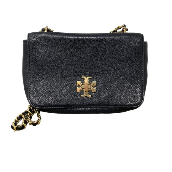Tory Burch Handbags - Black leather Tory Burch crossbody purse with gold color chain